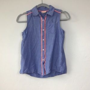 Kid Cat & Jack Button Up Sleeveless Collared Shirt